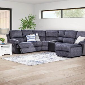 Oswald Fabric Corner Suite with Recliner and Chaise