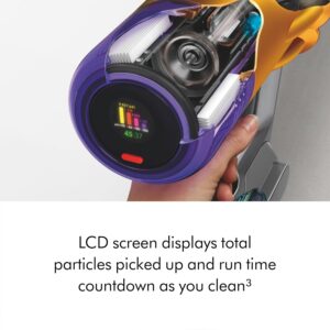 Dyson V12 Detect Slim Absolute stick vacuum in nickel and yellow with motorised cleaner head