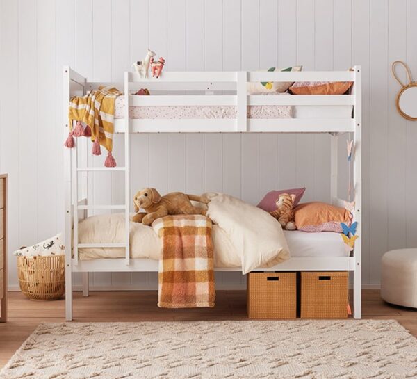 Jordan Twin Bunk Storage Bed White