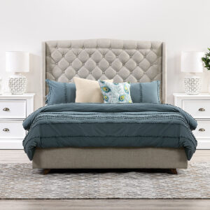 Aragon 3 Piece Queen Bedroom Suite Pebble White Room View