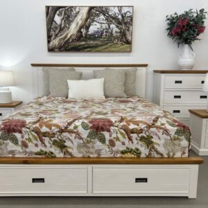 Banksia 4 piece Queen Tallboy Suite White Room View