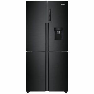 Haier 463L Quad Door Fridge with Water Dispenser Black Front View