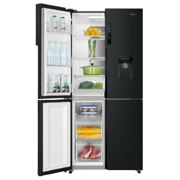 Haier 463L Quad Door Fridge with Water Dispenser - Black - Image 3