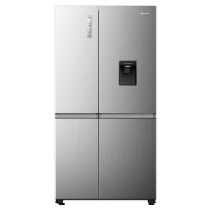 Hisense 649L Side By Side Fridge with Water Dispenser Stainless Steel Front View
