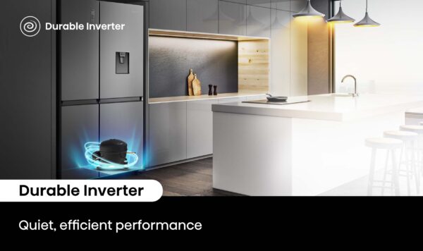 Hisense 649L Side By Side Fridge with Water Dispenser - Stainless Steel - Image 4