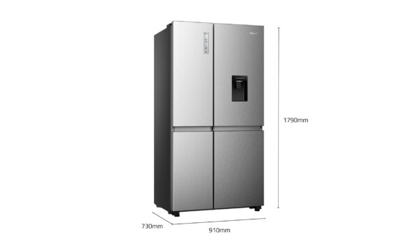 Hisense 649L Side By Side Fridge with Water Dispenser - Stainless Steel - Image 3