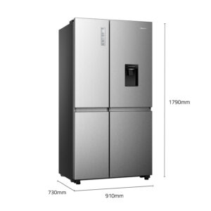 Hisense 649L Side By Side Fridge with Water Dispenser – Stainless Steel