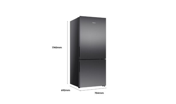 Hisense 8 Star Bottom Mount Fridge Dark Stainless Steel 417L - Image 3
