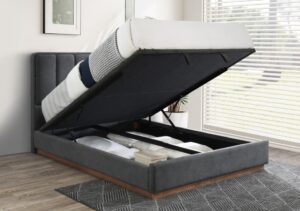 Queen gas lift bed with storage for rent